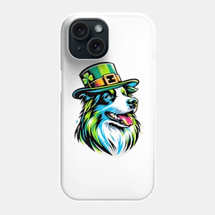 Border Collie Enjoys Saint Patrick's Day Festively Phone Case