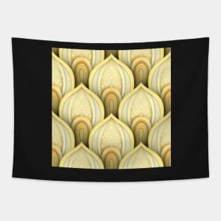 Seamless Pattern with Gold Ethnic Motifs Tapestry