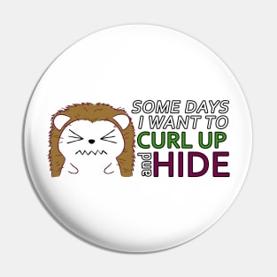 Curl up and hide - Hedgehog Pin