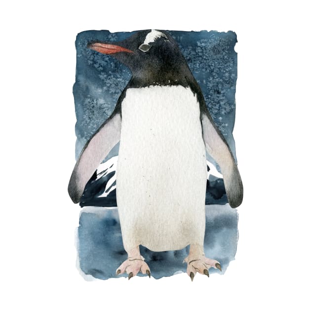 Watercolor penguin standing by ProWaterShop