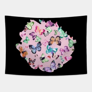 Flying Butterflies Pink pastels Tapestry