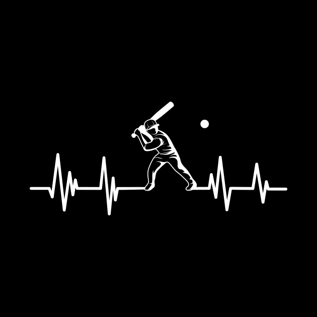 Cricket heartbeat baseball player,baseball Birthday Cricket lover by mezy