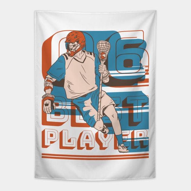 Funny Lacrosse Best Player Tapestry by Visual Vibes