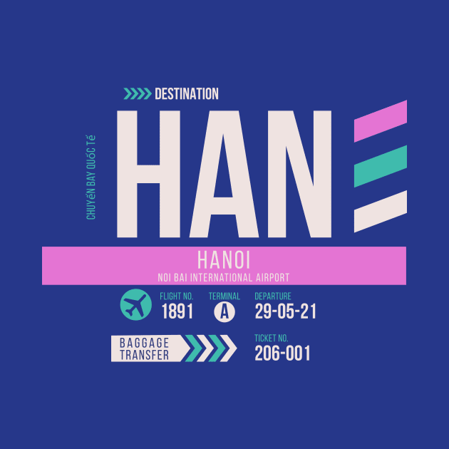 Hanoi (HAN) Airport Code Baggage Tag by SLAG_Creative