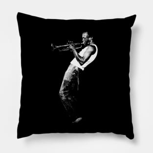 Miles Davis Halftone Retro Vintage Pillow