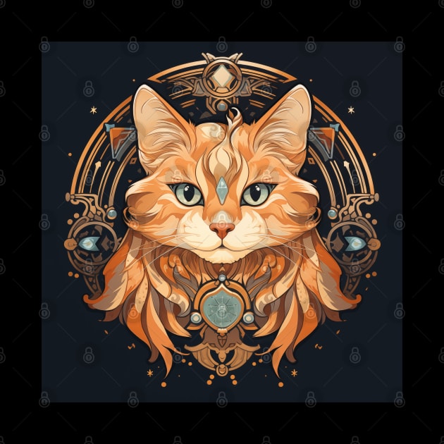 Art Nouveau Ginger Cat by Suztv