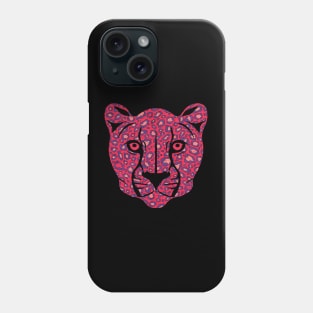 Hot pink leopard face Phone Case