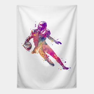 American Football Player Watercolor Sports Gift Tapestry