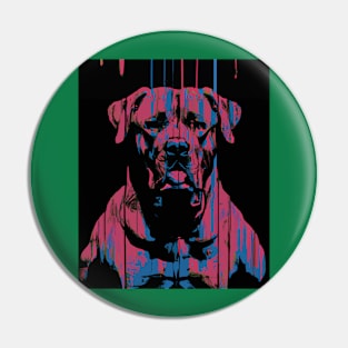 Boxer Dog Mural Graphic Painting Pin