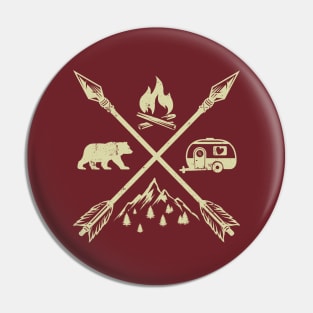 Crossed Arrows Camping Pin