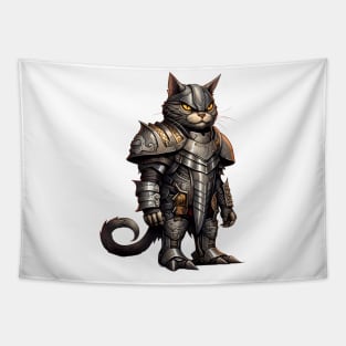 Cat In Armor Tapestry