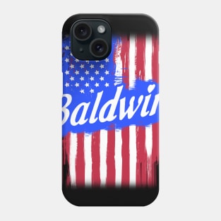 American Flag Baldwin Family Gift For Men Women, Surname Last Name Phone Case