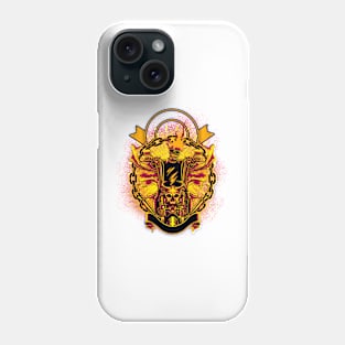 A burning skeleton on a motorcycle Phone Case