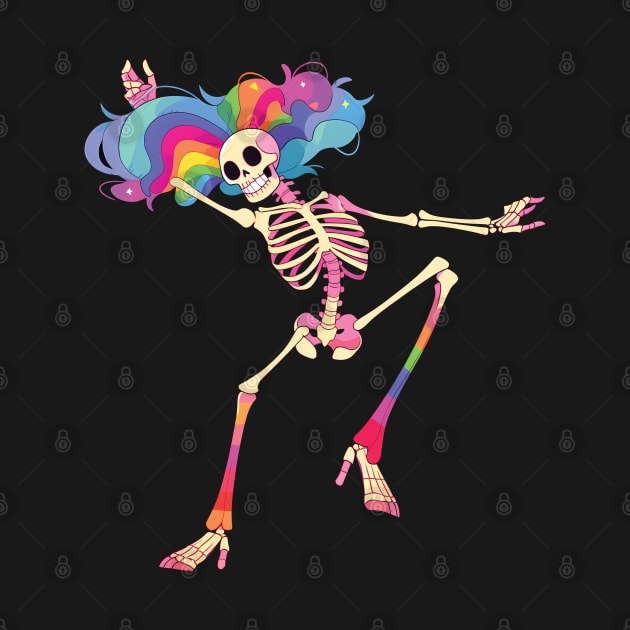 Dancing Skeleton Rainbow by Lunatic Bear