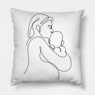 Women Day continuous drawing Line Art Minimalist Pillow