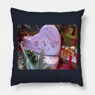 Paris Valentine's Day Candy Heart Pillow