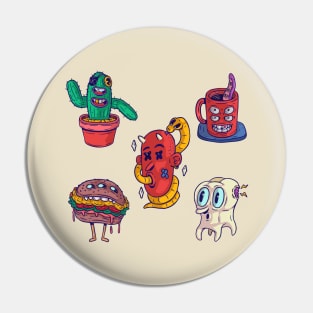 Creatures creative stickers Pin