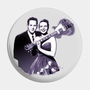 Les Paul and Mary Ford - An illustration by Paul Cemmick Pin