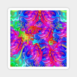 Rainbow Psychedelic Colorful Swirl Pattern Magnet