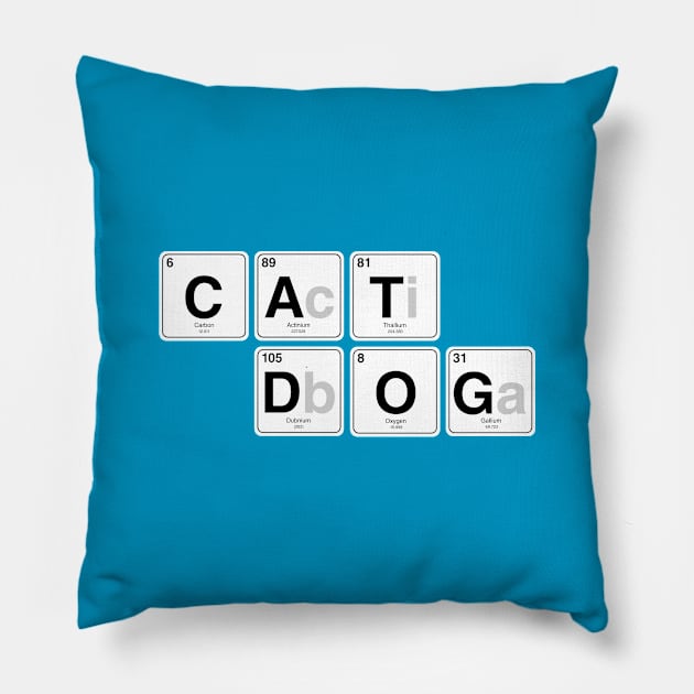 Catdog chemistry Pillow by cariespositodesign