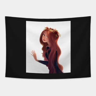 Red Hair and Roses Tapestry