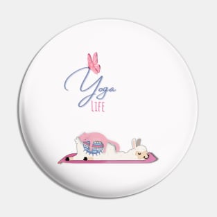 Llama and a cute, funny cat doing yoga Pin