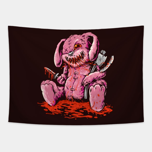 Creepy Killer Bunny Doll with Weapons Tapestry by SLAG_Creative