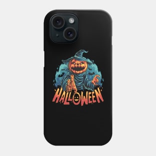 pumpkin head on the graves illustration Phone Case