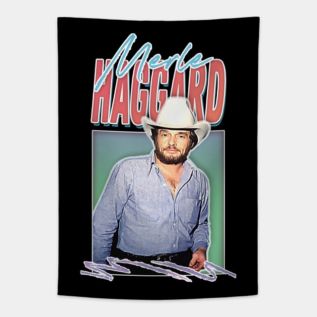 Merle Haggard / Retro Style Country Music Fan Gift Tapestry by DankFutura