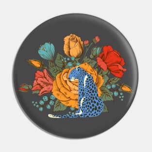 Cheetah and roses Pin