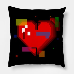 Corrupted Heart Red Logo Pillow