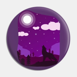 Wolf in the Night Pin