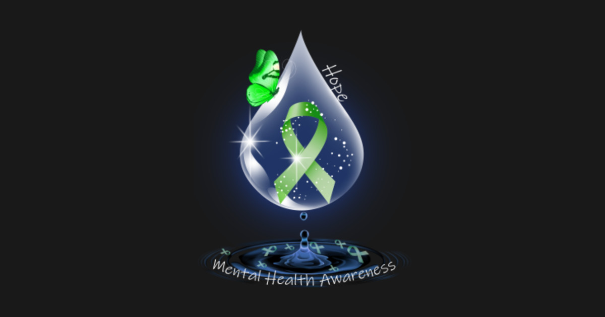 Mental Health Awareness ribbon butterfly water - Mental ...