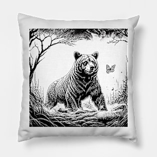 The Bear and the Butterfly Pillow