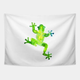 Green Watercolor Frog Tapestry