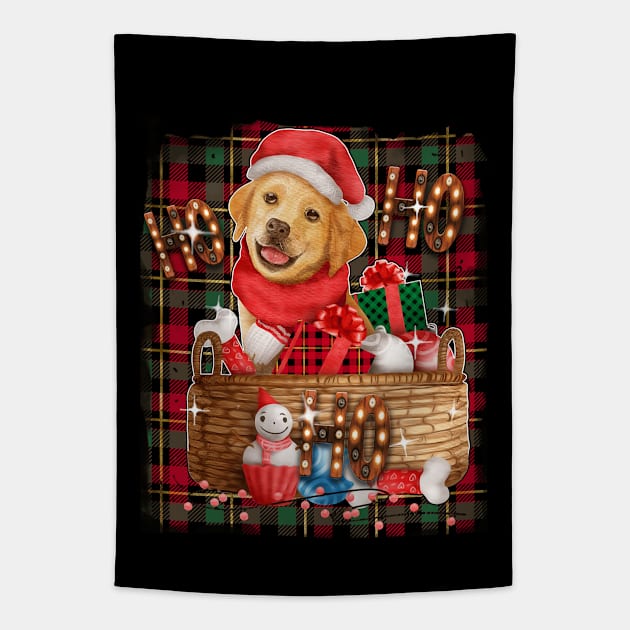 HO HO HO cute Xmas puppy Tapestry by GothicDesigns