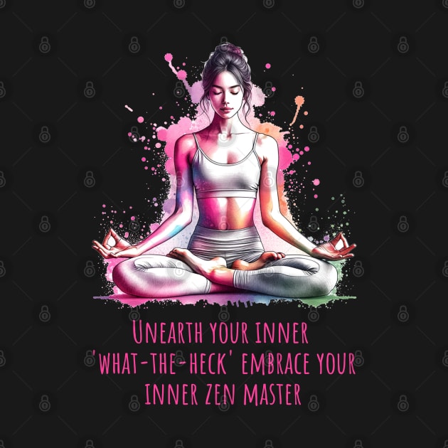 Funny yoga quote, Unearth your inner what-the-heck Embrace you inner zen master by O.M.Art&Yoga