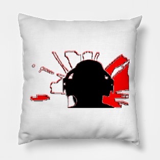 Dj Set music concert sound party pixel art Pillow