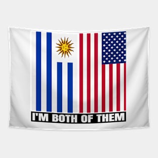 Half Uruguayan Half American Heritage USA Roots & Uruguay DNA Family Flag Design Tapestry