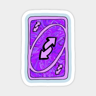 Trippy purple Uno reverse card Magnet