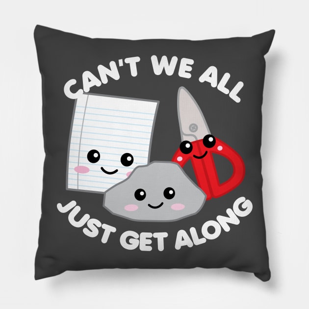 Can't We All Just Get Along Pillow by DetourShirts