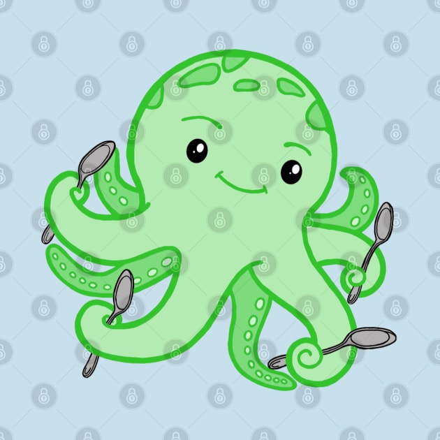 Spoonie Octopus (Green) by CaitlynConnor