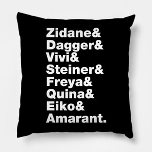 Final Fantasy 9 Characters (White Text) Pillow