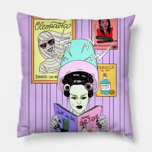 bride of frankenstein monster hair style Pillow