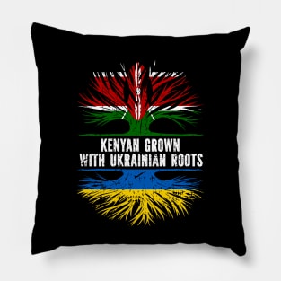 Kenyan Grown with Ukrainian Roots Flag Pillow