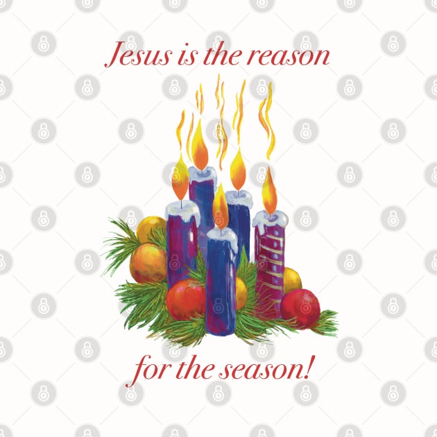 Jesus is the reason for the season christmas candles. by Peaceful Pigments