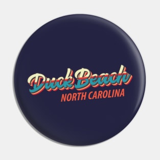 Duck Beach North Carolina Outer Banks Vintage Rainbow Script Pin