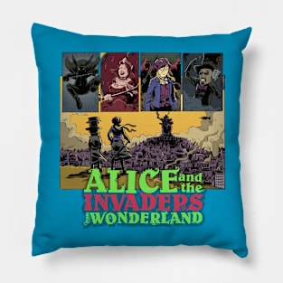 Alice and the Invaders From Wonderland Pillow