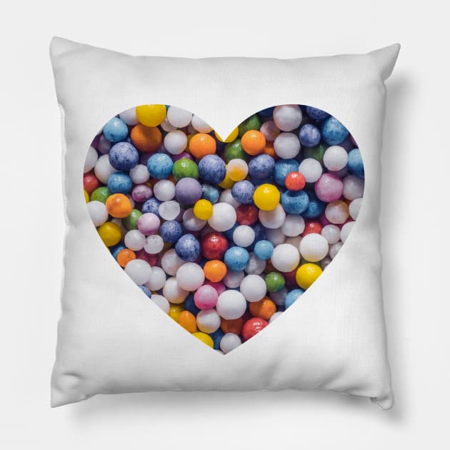 Vintage Sprinkles Heart Pillow by love-fi