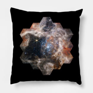 Tarantula Nebula JWST hexagonal shape Stars Galaxy Gorgeous Pillow